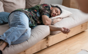 sleeping on a pillow